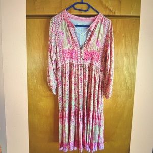 Spell & The Gypsy Collective pink jaguar print dress